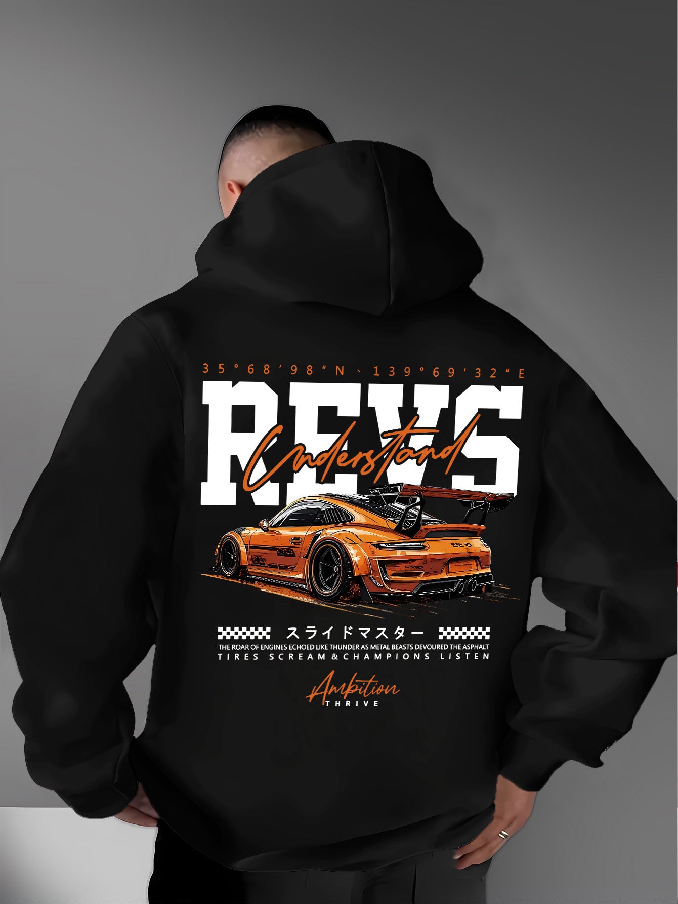 Men's Retro Car Hoodie | Vintage Auto Graphic Pullover | American Streetwear Trend Casual Hooded Sweatshirt Top