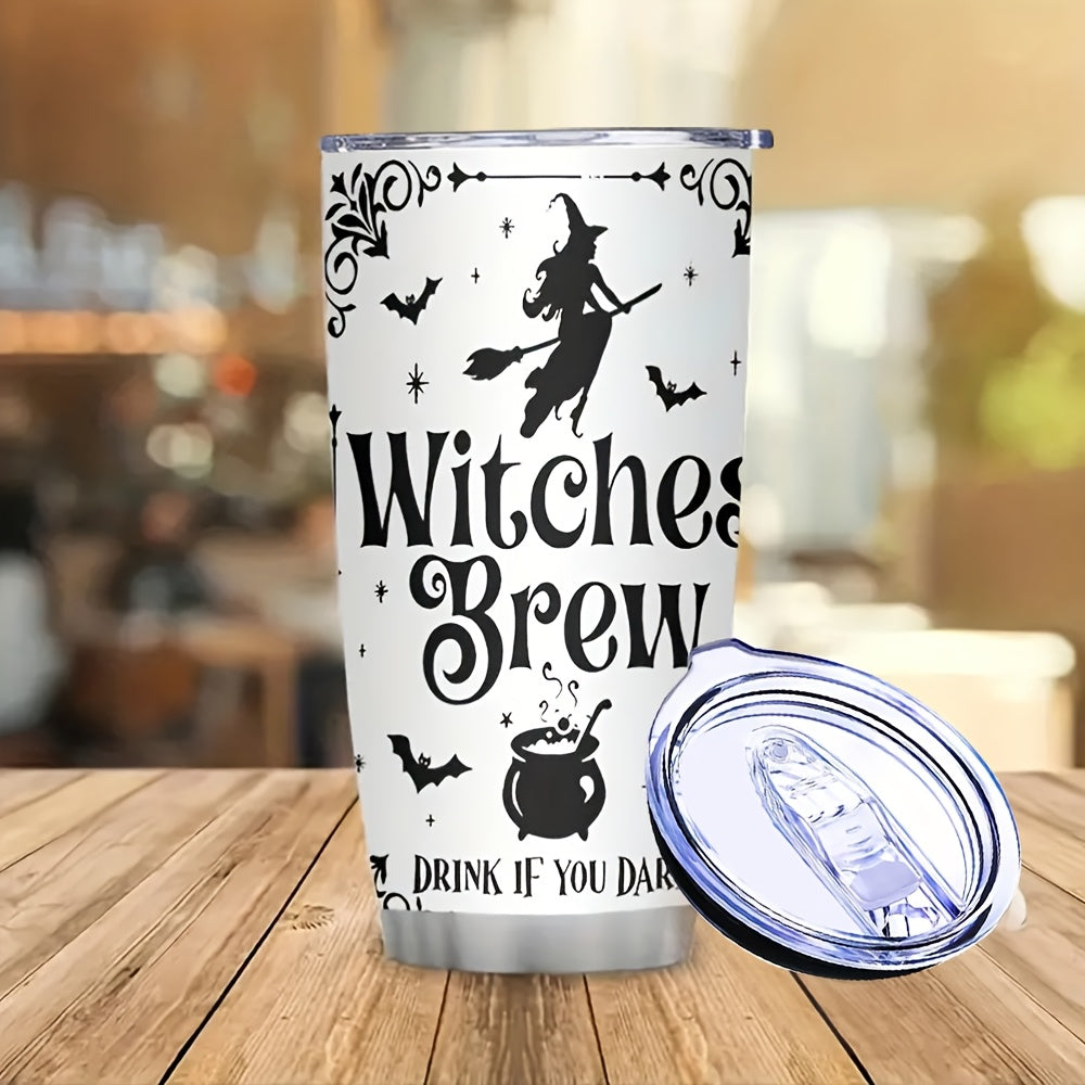 Witch's Brew 20oz Halloween Tumbler - Vacuum Insulated Cauldron Travel Mug for Hot & Cold Drinks | Spooky Gift with Decorative Cauldron, Perfect for Halloween Parties & Witch Lovers