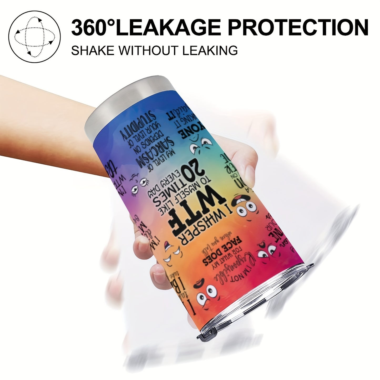 Slim Fit Car Cup Holder Tumbler - 20oz Sarcastic Skinny Stainless Steel Insulated Travel Mug, Leak-Proof Lid for Commute & Outdoor | Funny Gift for Friends, Coworkers