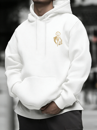 Fashion Koi Fortune Hoodie - Men's Artisanal Lucky Fish Design, Regular Fit Casual Pullover, Unique Artistic Gift