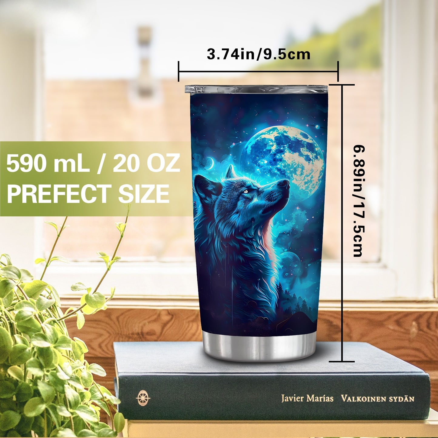 Alpha Spirit Tumbler - 20oz Premium Stainless Steel, Double Wall Insulated for Wolf Lovers, Symbol of Strength & Loyalty, Ultimate Gift for Him