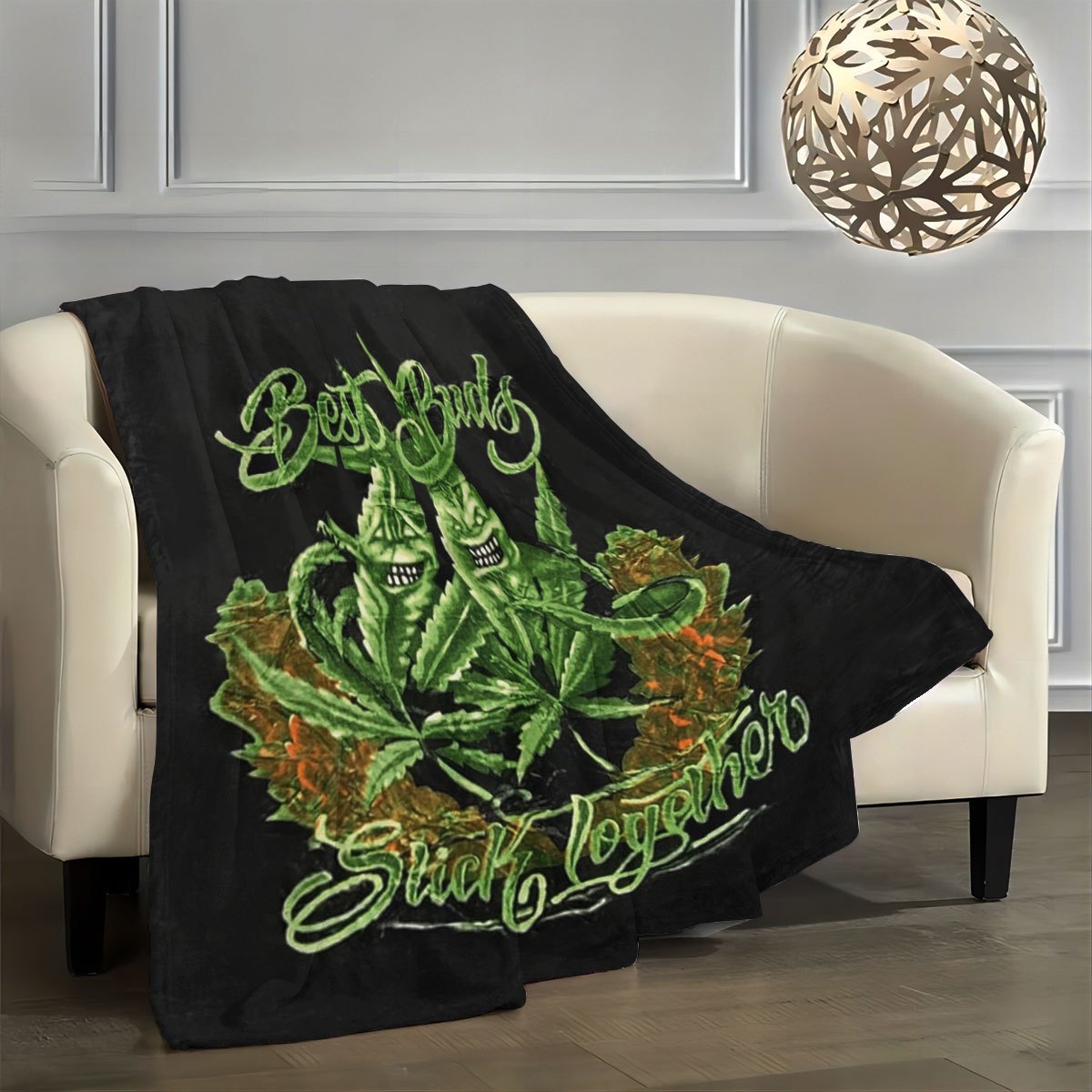 Friends Together Throw Blanket - Ultra-Soft Leaf Print Flannel Blankets for Couch & Bed, All-Season Cozy, Machine Washable Gift