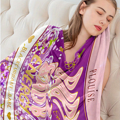 Purple Envelope Thanksgiving Throw - "Thankful for You" Design on Soft Flannel, Cozy Holiday Gift for Friends, Family & Hosts, Birthday Present Idea