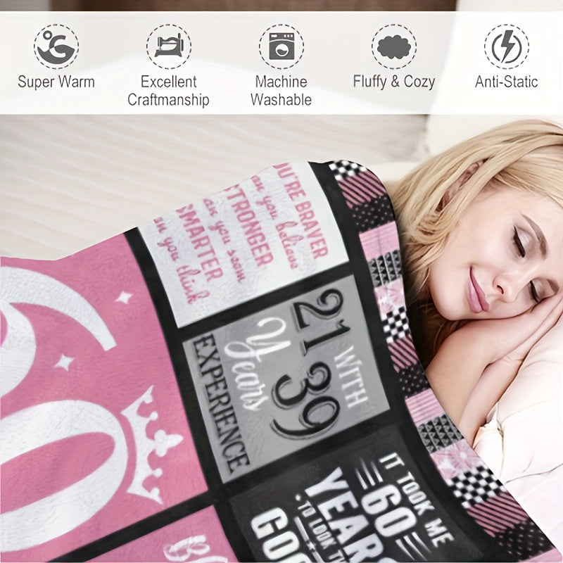 60th Birthday Gift for Women - Vintage Fantasy Digital Print Flannel Blanket, Traditional Style Luxe Throw Blankets