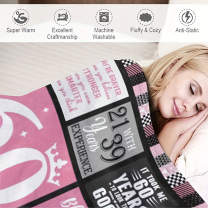 60th Birthday Gift for Women - Vintage Fantasy Digital Print Flannel Blanket, Traditional Style Luxe Throw Blankets