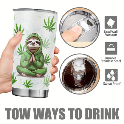Funny Sloth Tumbler 20oz - "Take It Slow" Stainless Steel Water Bottle with Lid | Humorous & Insulated Gift for Christmas, Fall, Thanksgiving & Everyone