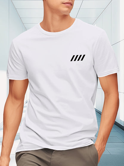 Minimalist Short Sleeve T-Shirt for Men Streetwear Trend Graphic Print Casual Crew Neck Tee Shirts Tops