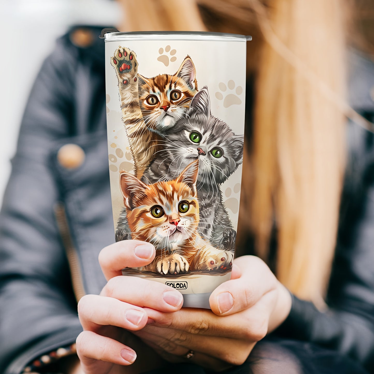 Cat Lover's Tumbler 20oz - Cute Pet Design Insulated Coffee Mug | Unique Gift for Women & Pet Owners, Perfect for Travel & Car