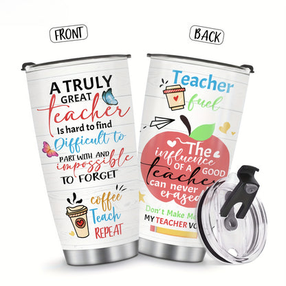 Teacher Appreciation Tumbler 20oz - "World's Best Teacher" Stainless Steel Insulated Cup | Leakproof Gift for Educators at Christmas, End of Year & Holidays