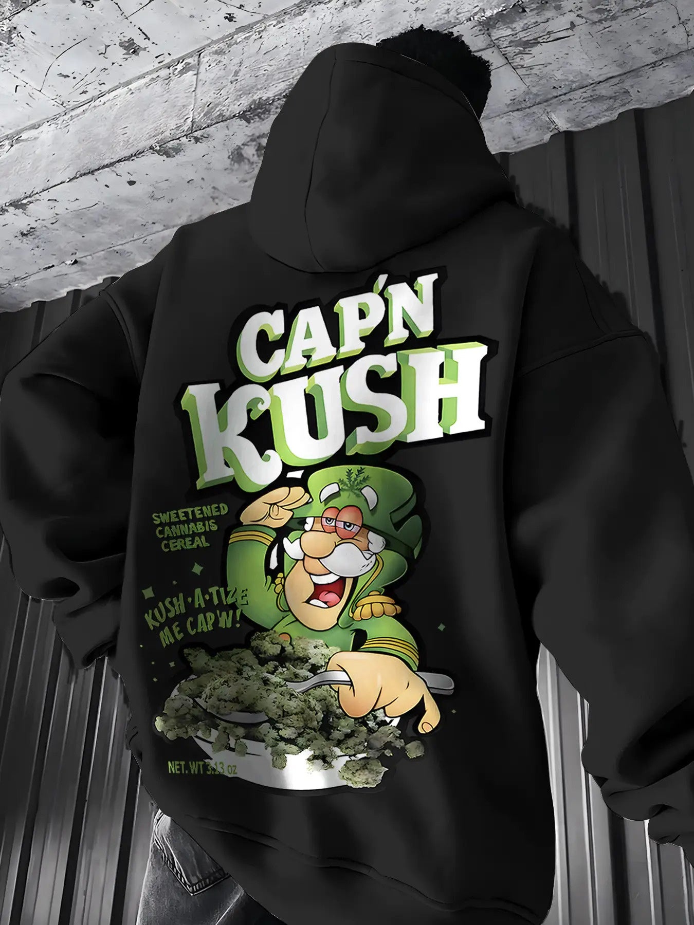 Men's Streetwear Trendy Hoodie | Fashion Hemp Leaf Botanical Print Pullover, Gift for Cannabis Lovers