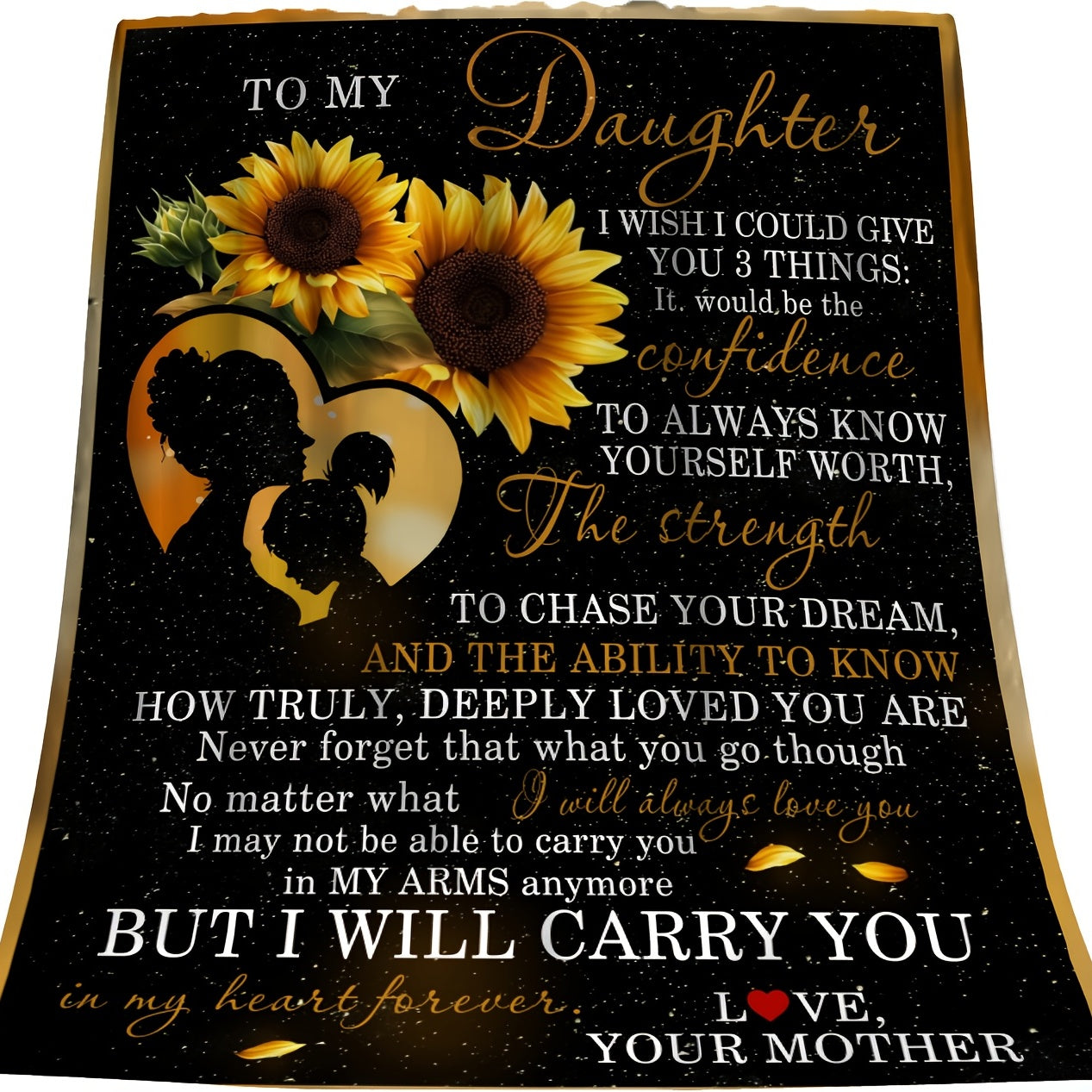 From Mom to Daughter - A Cozy Flannel Blanket for Sofa Snuggles & TV Nights | A Heartfelt Gift to Keep Her Warm & Create Lasting Birthday/Holiday Memories