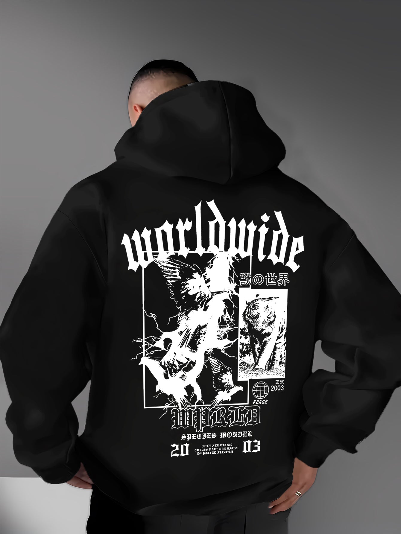 Fashion Graphic Letter Hoodie - Men's Casual Print Pullover, Regular Fit Typography Hooded Sweatshirt