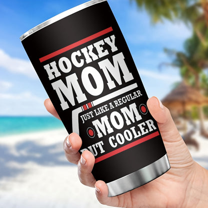 Hockey Mom Insulated Cup - 20oz Double-Walled Tumbler, 304 Stainless Steel with Hockey Theme Design - Keeps Drinks Ice Cold, Perfect Sports Fan Gift for Games & Outdoor