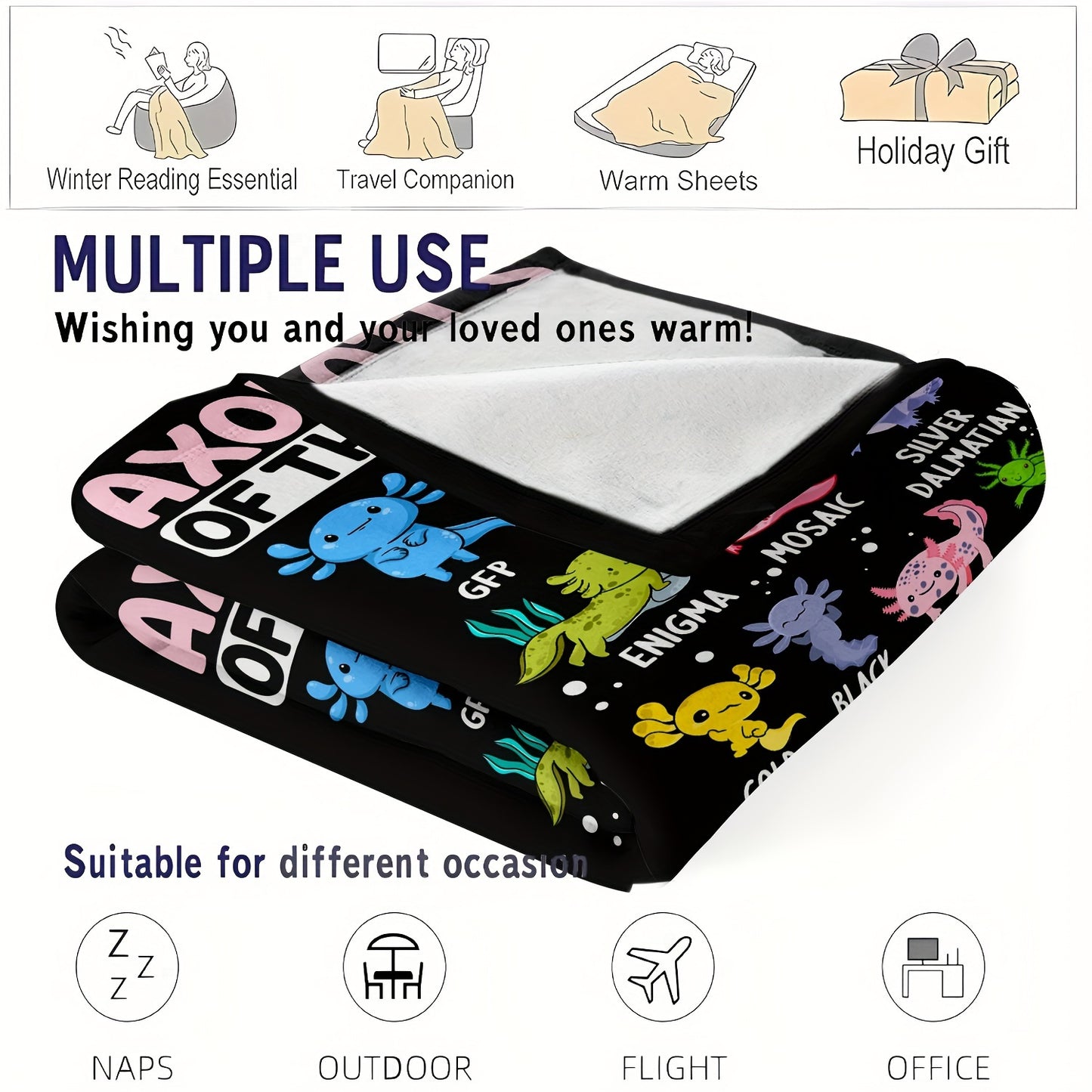 Black Cartoon Jellyfish Flannel Throw - Whimsical Deep Sea Creatures, Soft & Lightweight All-Season, Digital Art Print for Home, Dorm & Festival Gear