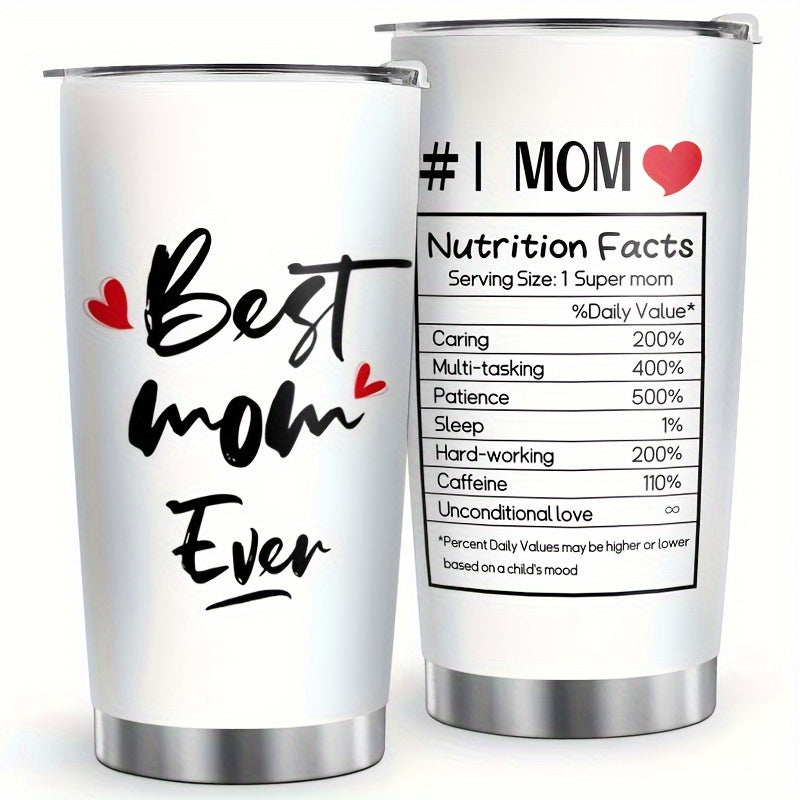 Best Mom Ever 20oz Tumbler, Stainless Steel Vacuum Insulated Travel Mug with Lid - Double Wall Coffee Cup, Ideal Mother's Day Gift