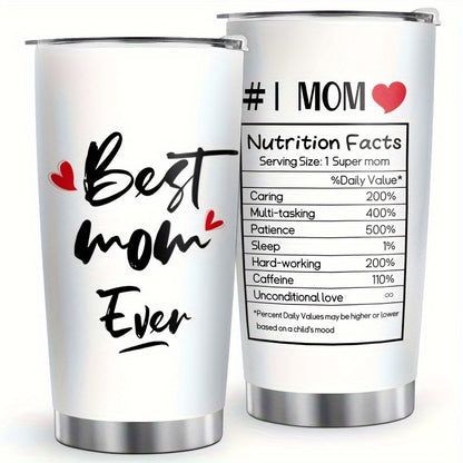 Best Mom Ever 20oz Tumbler, Stainless Steel Vacuum Insulated Travel Mug with Lid - Double Wall Coffee Cup, Ideal Mother's Day Gift