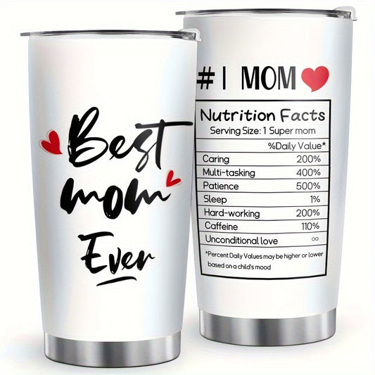 Best Mom Ever 20oz Tumbler, Stainless Steel Vacuum Insulated Travel Mug with Lid - Double Wall Coffee Cup, Ideal Mother's Day Gift