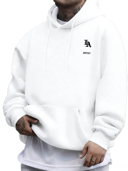 Men's Streetwear Essential Hoodie - Fashion Printed Graphic Pullover, Regular Fit Hooded Sweatshirt for Casual Comfort