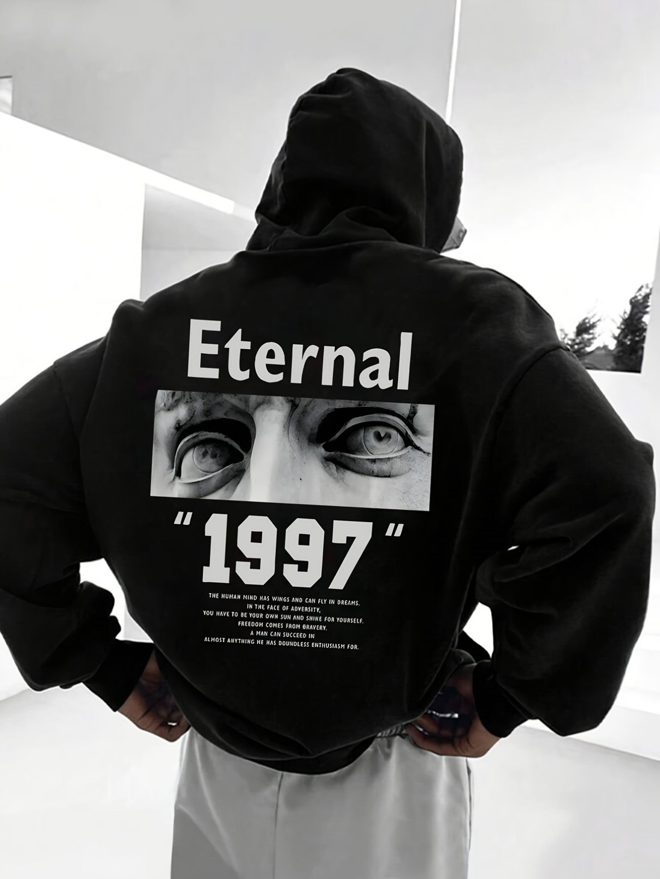 Men‘s 1997 Legacy Hoodie - Motivational Print & Sporty Silhouette, Vintage Inspired Street Style Hooded Sweatshirt