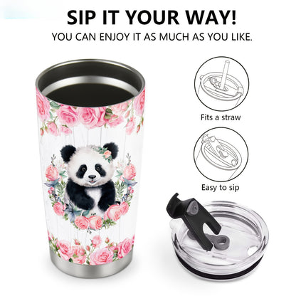 Bestseller Cute Panda Tumbler - 20oz Insulated Stainless Steel Mug with Lid, Hot & Cold Travel Cup | Perfect Gift for Women, Panda Lovers - Valentine‘s, Christmas, Birthday, Mother’s Day