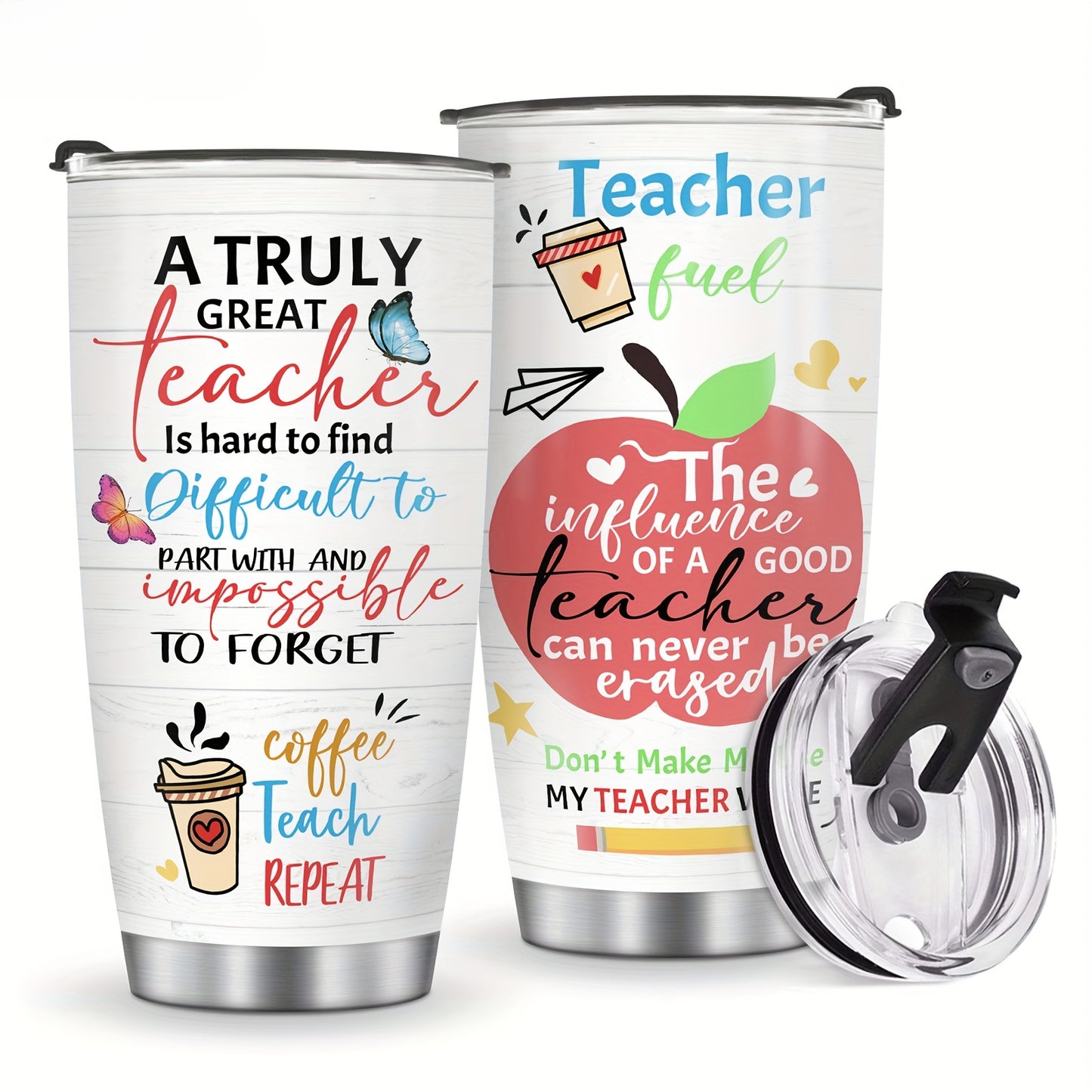 Teacher Appreciation Tumbler 20oz - "World's Best Teacher" Stainless Steel Insulated Cup | Leakproof Gift for Educators at Christmas, End of Year & Holidays