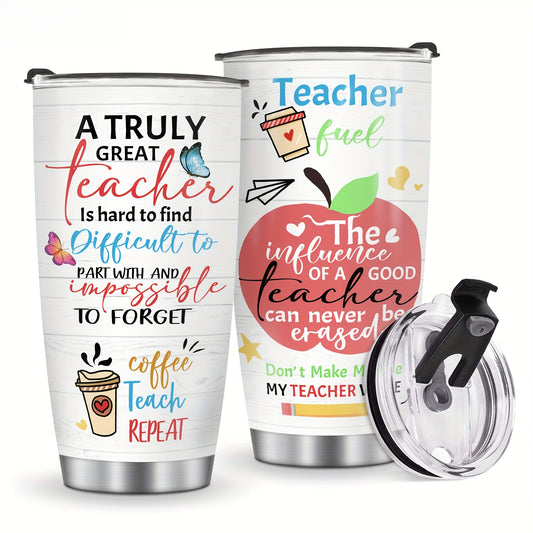 Teacher Appreciation Tumbler 20oz - "World's Best Teacher" Stainless Steel Insulated Cup | Leakproof Gift for Educators at Christmas, End of Year & Holidays