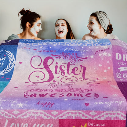 Sunflower & Elephant Blanket for Sisters - Cozy Symbol of Love & Support | Soft Flannel Throw, Perfect Gift for Sister‘s Birthday, Christmas, or Just Because