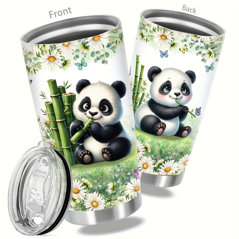 Mother's Day Gifts for Women - Cute Panda with Flowers & Butterfly Tumbler, 20oz Stainless Steel Insulated Cup, Keeps Hot/Cold | Gift for Her, Daughter, Sister, Girlfriend, Mom