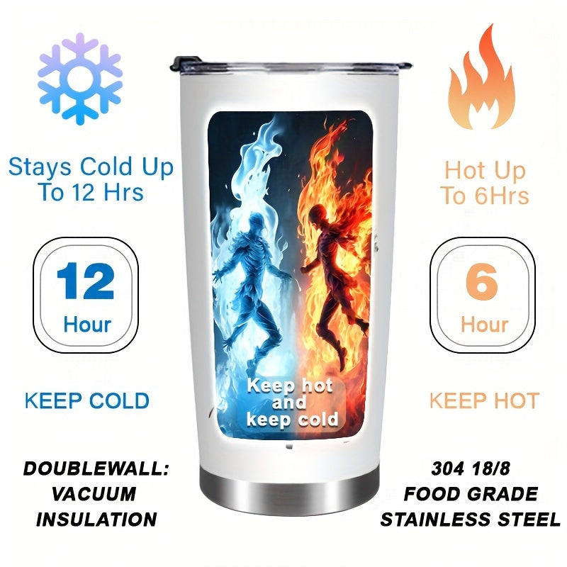 20oz Insulated Tumbler with Straw - Funny “Camping Queen” Printed Stainless Steel Cup, Leak-Proof Lid, Perfect Gift for Outdoor Lovers