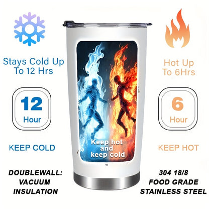 20oz Insulated Tumbler with Straw - Funny “Camping Queen” Printed Stainless Steel Cup, Leak-Proof Lid, Perfect Gift for Outdoor Lovers