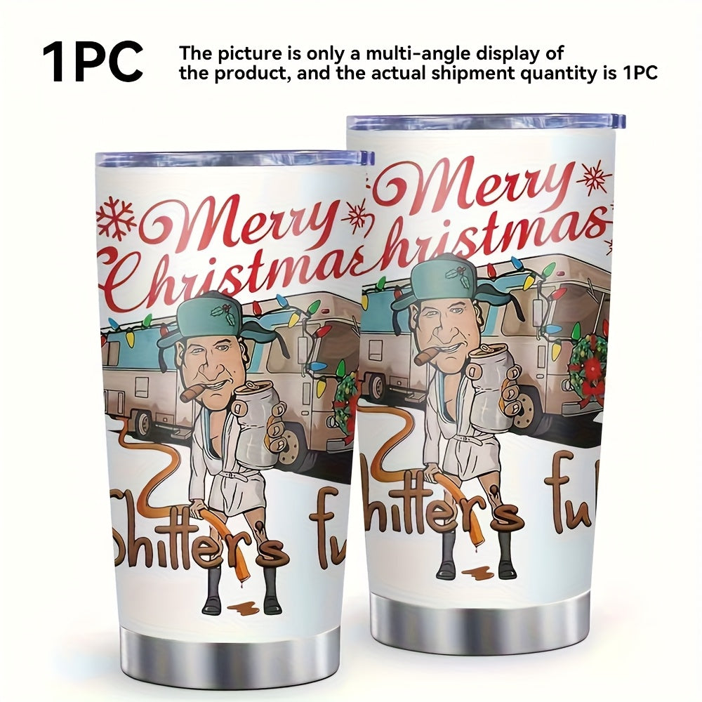 20oz Stainless Steel Insulated Travel Tumbler with Lid - Camouflage Christmas Theme, Hand Wash Only - Reusable & Non-Slip for Hot/Cold Drinks - Ideal Holiday Gift for Christmas, Halloween, Thanksgiving
