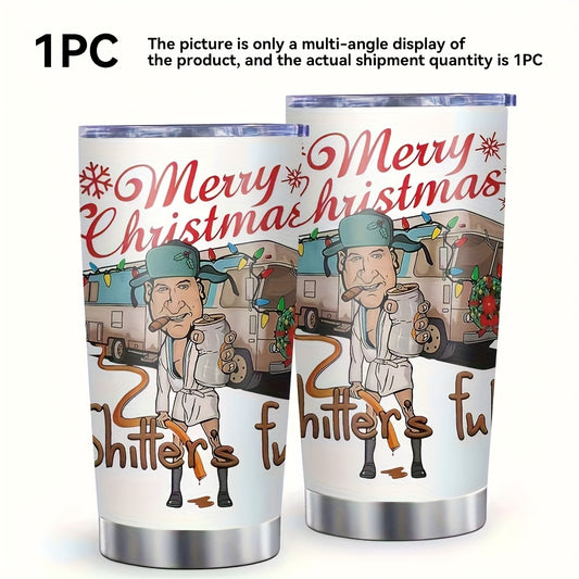 20oz Stainless Steel Insulated Travel Tumbler with Lid - Camouflage Christmas Theme, Hand Wash Only - Reusable & Non-Slip for Hot/Cold Drinks - Ideal Holiday Gift for Christmas, Halloween, Thanksgiving