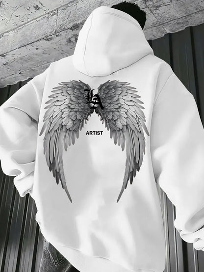 Men's Streetwear Essential Hoodie - Fashion Printed Graphic Pullover, Regular Fit Hooded Sweatshirt for Casual Comfort