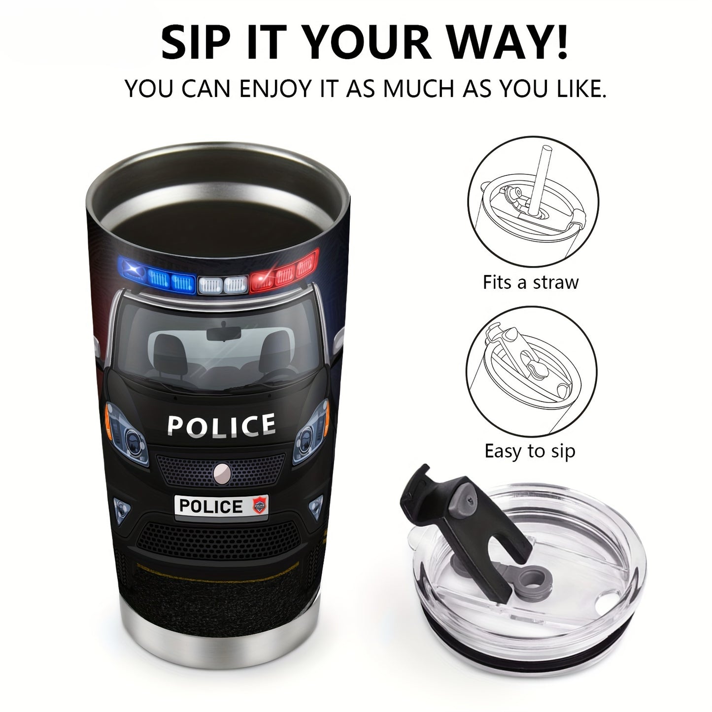 20oz Stainless Steel Tumbler - Insulated Travel Mug with Lid & Handle, Versatile Car Cup for Office, Commute, Gift for Graduation, Retirement, Christmas