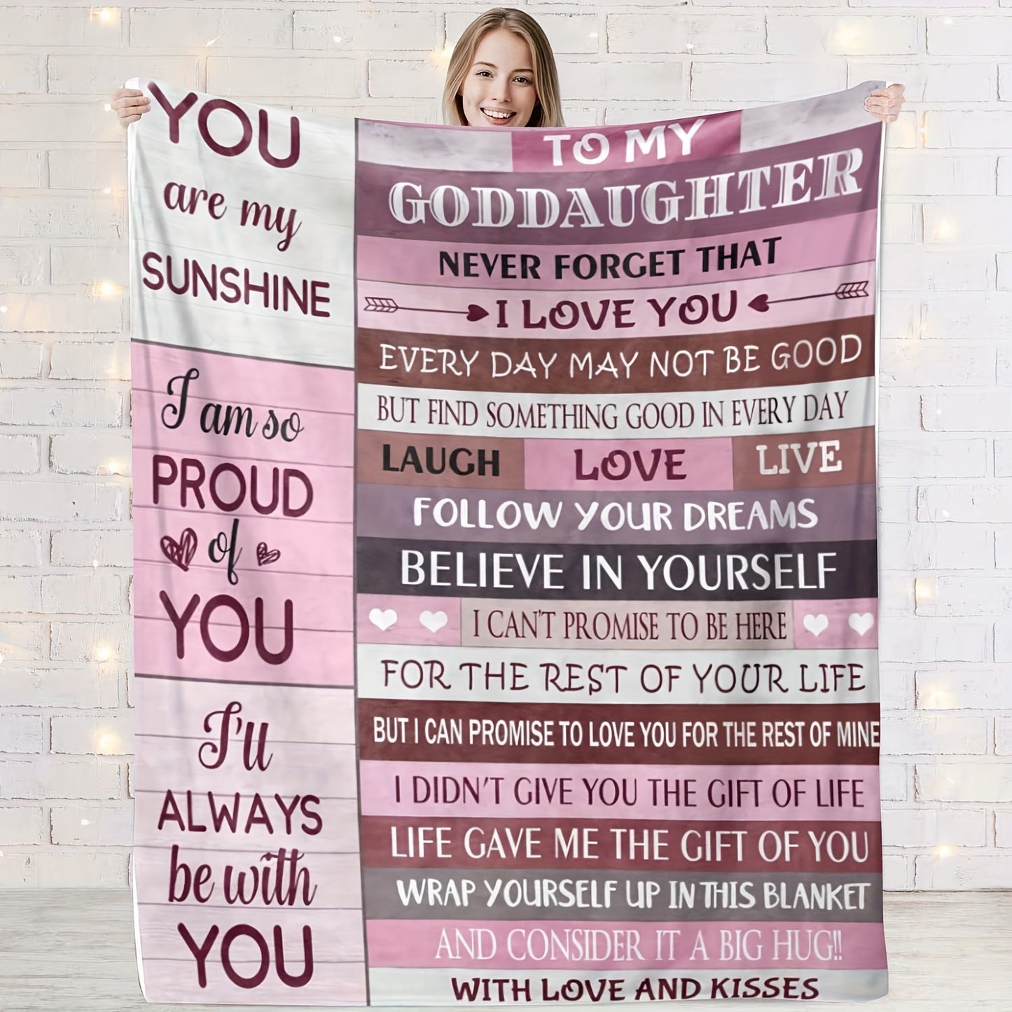 Personalized Flannel Blanket for Granddaughter - Custom Name Letter Print Throw | A Unique & Heartfelt Birthday, Christmas, or Welcome Gift