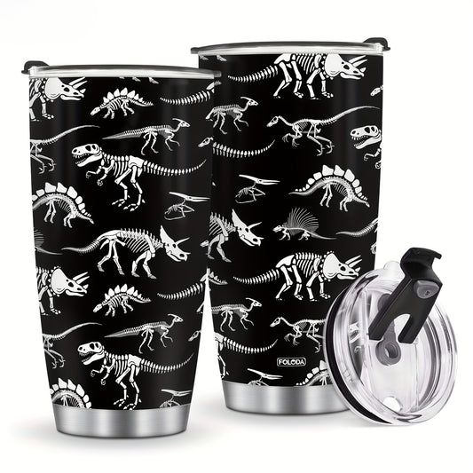 Dinosaur 20oz Insulated Tumbler with Lids, Double Wall Vacuum Stainless Steel Travel Mug - Gift for Dinosaur Enthusiasts