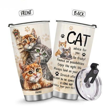 Cat Lover's Tumbler 20oz - Cute Pet Design Insulated Coffee Mug | Unique Gift for Women & Pet Owners, Perfect for Travel & Car