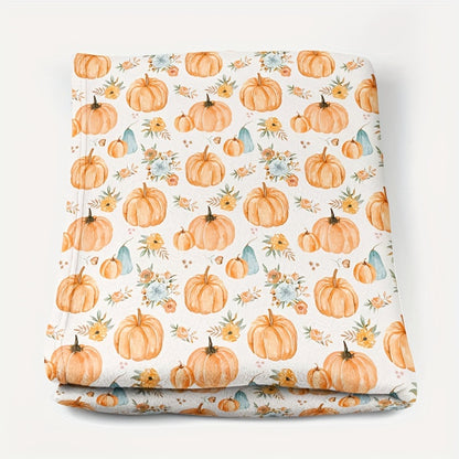 Cozy Pumpkin Fall Throw Blanket - Vibrant Harvest Print, Machine Washable Decor for Couch, Bed & Sofa