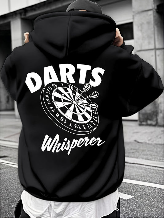 Darts Player Hoodie - The Whisperer Print, Regular Fit Casual Hooded Sweatshirt for Enthusiasts