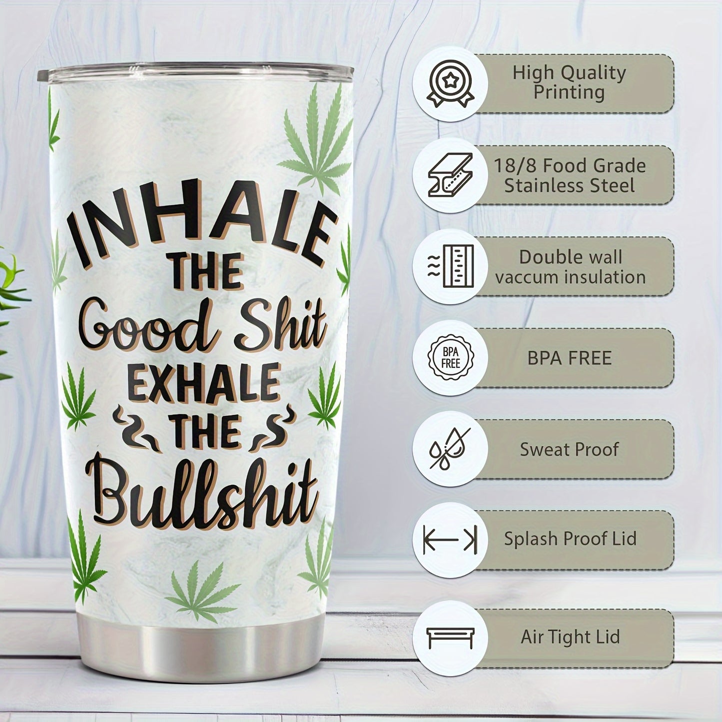 Funny Sloth Tumbler 20oz - "Take It Slow" Stainless Steel Water Bottle with Lid | Humorous & Insulated Gift for Christmas, Fall, Thanksgiving & Everyone