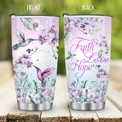 Hummingbird & Flower Tumbler - 20oz Vacuum Insulated Travel Coffee Cup, Perfect Heartfelt Gift for Mother, Grandma, Mama, Sister & Daughter