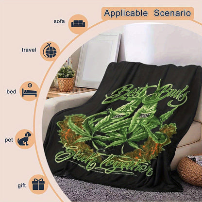 Friends Together Throw Blanket - Ultra-Soft Leaf Print Flannel Blankets for Couch & Bed, All-Season Cozy, Machine Washable Gift