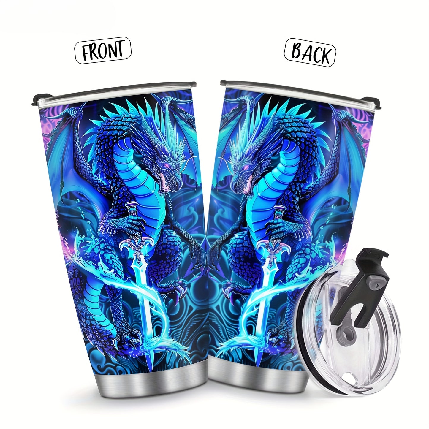Dragon Tumbler 20oz - Stainless Steel Insulated Cup | Unique Gift for Dragon Lovers, Christmas, Valentine‘s, Father’s Day & Graduation