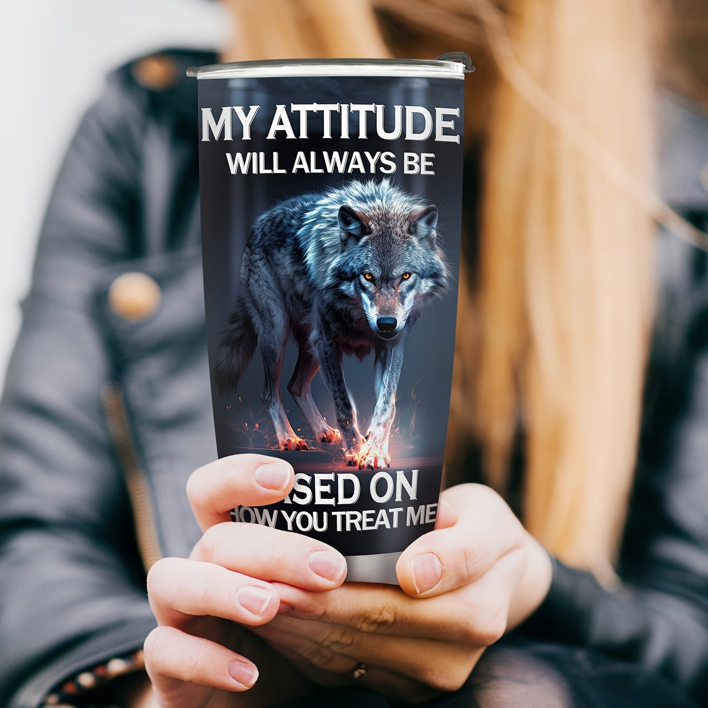 Wolf Tumbler 20oz - Insulated Stainless Steel Travel Mug for Men & Women | Wolf Lover's Gift, Valentines Day Present for Him & Her