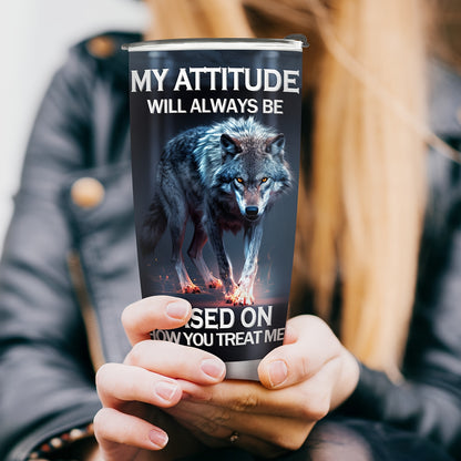 Wolf Tumbler 20oz - Insulated Stainless Steel Travel Mug for Men & Women | Wolf Lover's Gift, Valentines Day Present for Him & Her