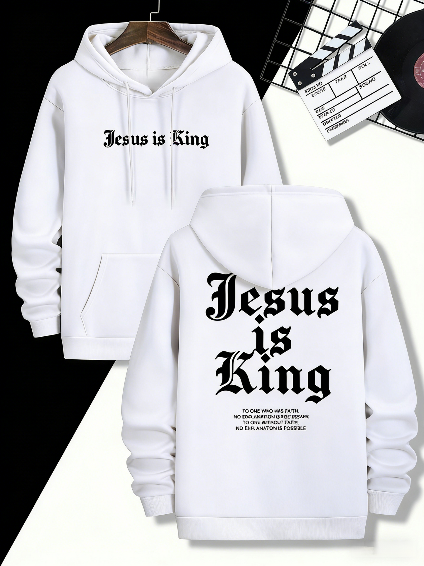 Faith & Strength Hoodie for Men - Inspirational Pullover with Faith-Based Design, Comfortable Casual Wear for Everyday