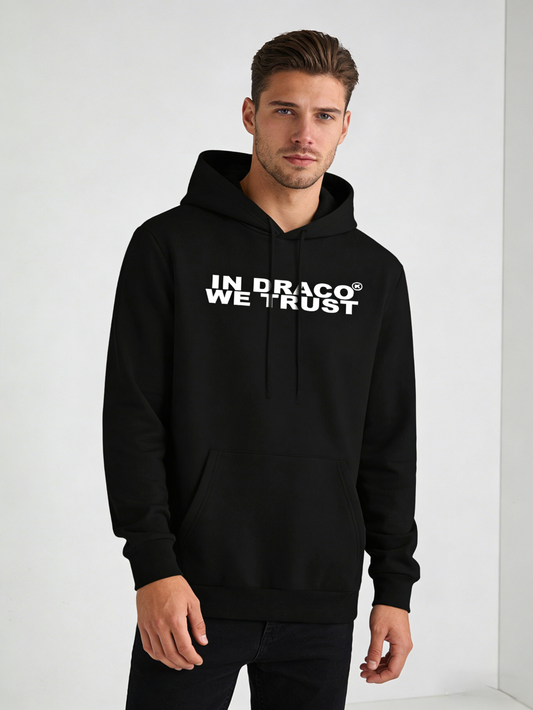 Urban Geometric Graphic Hoodie - Men's Pullover, Statement Gift for Young Men, Regular Fit Drawstring Hooded Sweatshirt