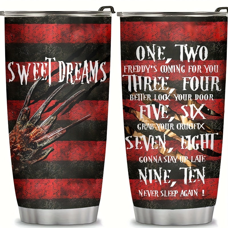 Limited Edition Halloween Tumbler for Horror Enthusiasts - 20oz Insulated 304 Stainless Steel Cup, Double-Wall Technology Keeps Drinks Hot/Cold 12-24H - Collector's Item & Ultimate Gift for Men