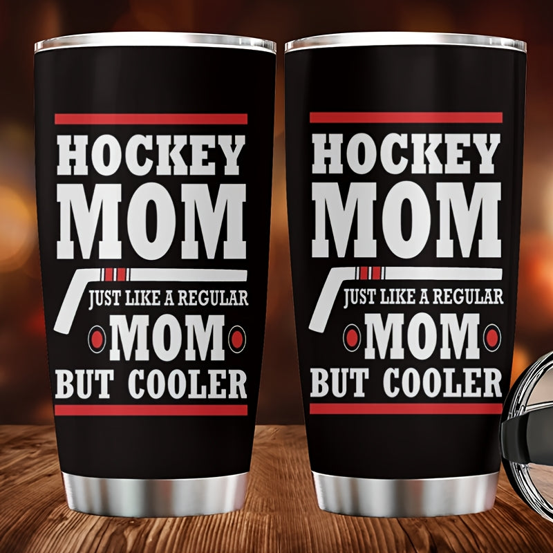 Hockey Mom Insulated Cup - 20oz Double-Walled Tumbler, 304 Stainless Steel with Hockey Theme Design - Keeps Drinks Ice Cold, Perfect Sports Fan Gift for Games & Outdoor