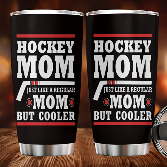Hockey Mom Insulated Cup - 20oz Double-Walled Tumbler, 304 Stainless Steel with Hockey Theme Design - Keeps Drinks Ice Cold, Perfect Sports Fan Gift for Games & Outdoor